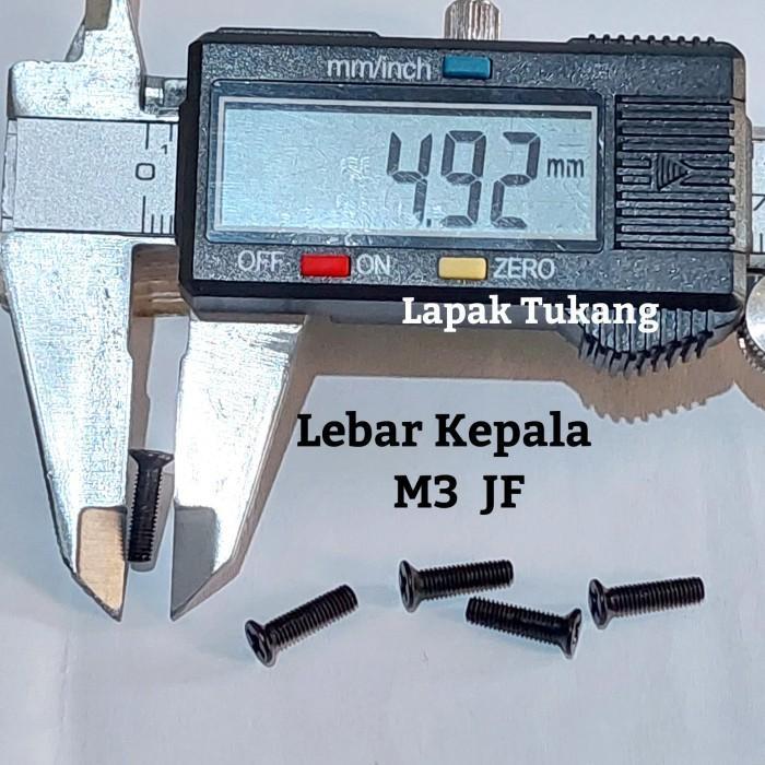 b881- 100Pcs Baut Hitam Jf M3X3 M3X4 M3X5 M3X6 M3X7 M3X8 M3X10 M3X12 Countersunk M3