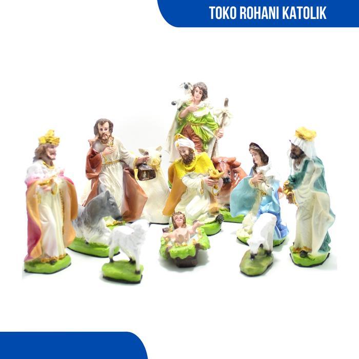 Everythink - Set Patung Natal 15 Cm / Hadiah Natal / Nativity Scane / Patung Tuhan Yesus / Patung