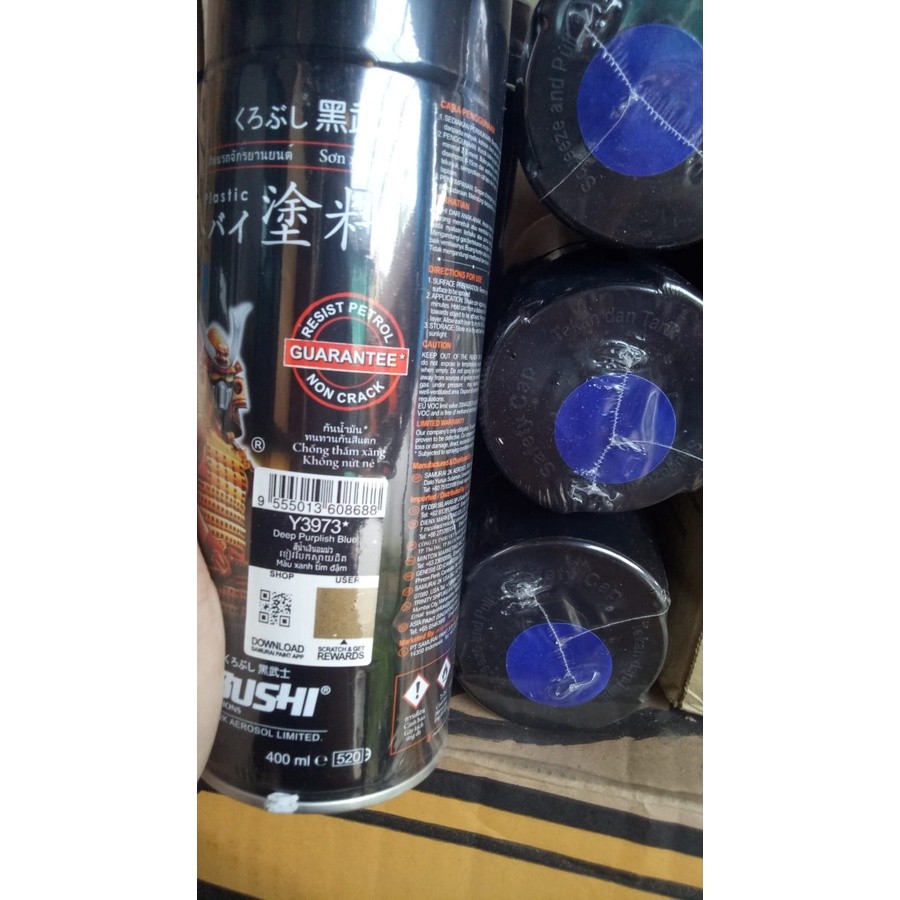 cat semprot pilok pilox samurai deep purplish blue y3973* 3973 biru gelap 400ml