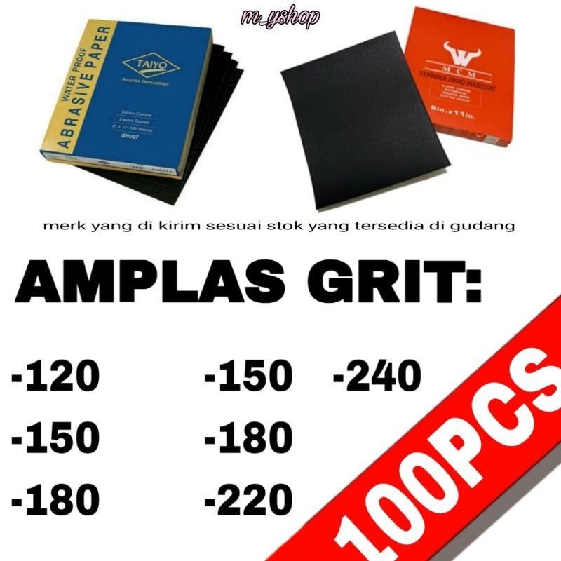 1PACK-hamplas halus hamplas kasar amplas 100pcs grit 120 150 180 220 240 amplas KASAR amplas halus