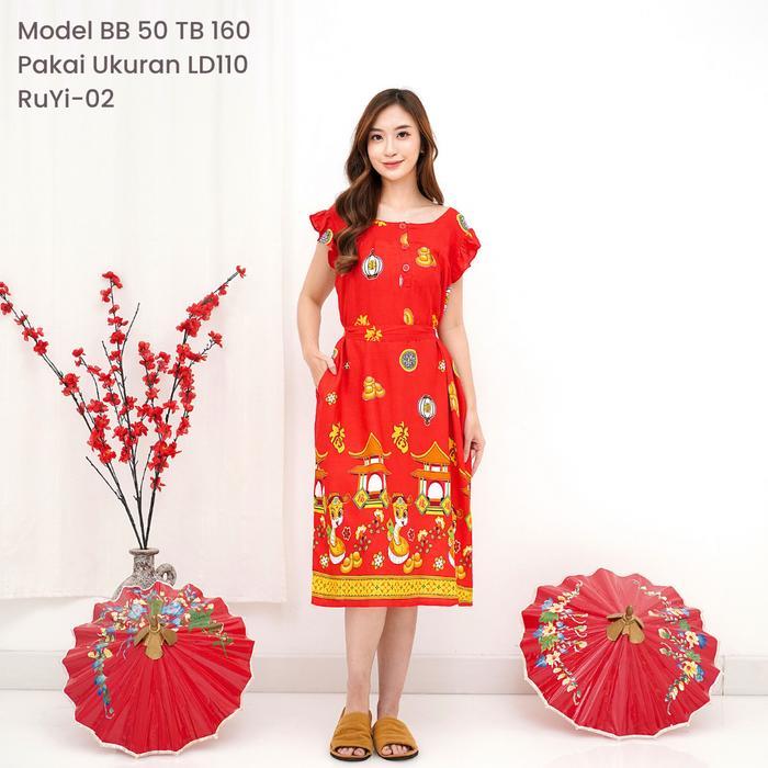 Santaibju- Cuci Gudang - [ Daster Imlek ] Ld105-135 Daster Imlek 2025 Motif Ular Rayon Premium