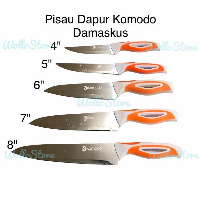 Pisau Dapur Damascus Komodo / Pisau Buah Damascus Sayur Kitchenware