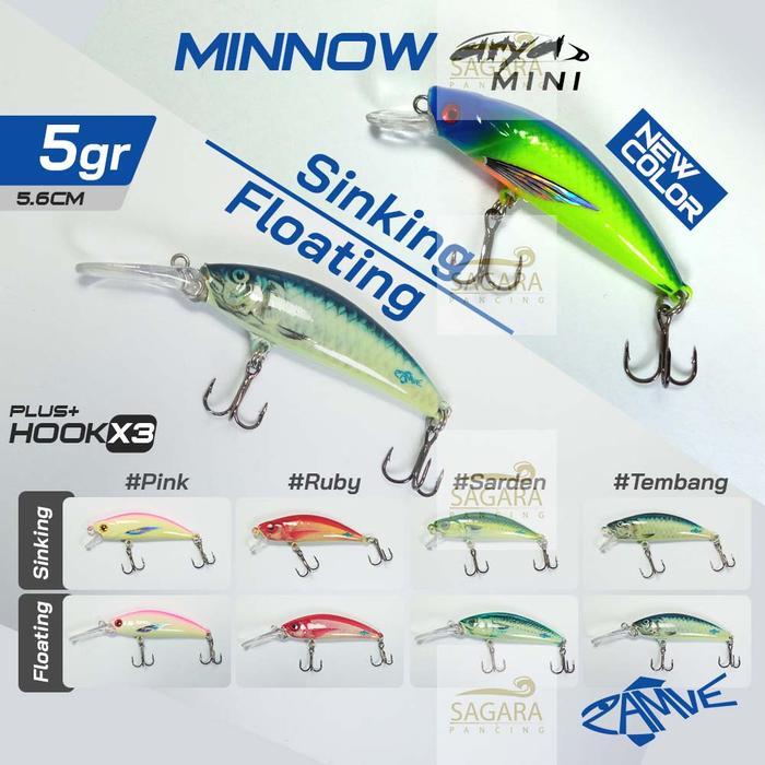 wkgw- Umpan Pancing Minnow Zamve Arya Mini Lure Minnow Gid
