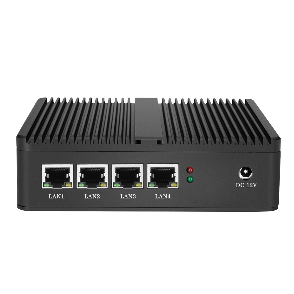 Fanless Mini Pc Firewall Router Intel Celeron J1900 J4125 Quad Cores