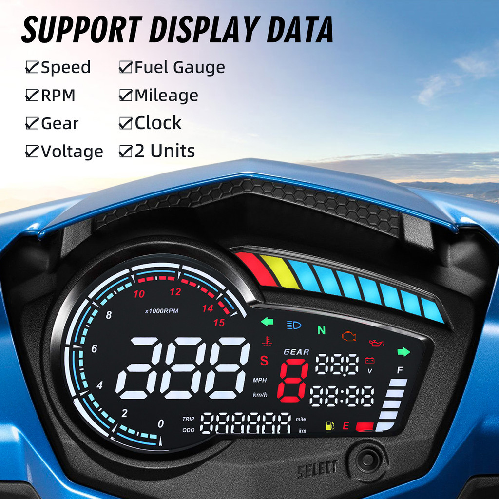 New Motorcycle Digital Speedometer Led Tachometer Dashboard For Yamaha Y15 Y15V1 Y15Z Y15Zr Ysuk