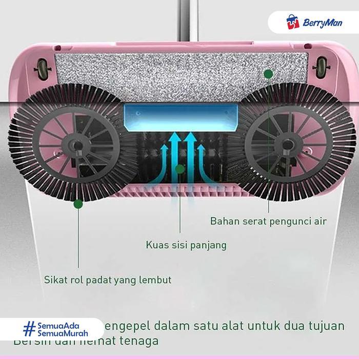 TERMURAH SAPU Lantai Otomatis Ultra Broom Pembersih Debu Dorong Serbaguna