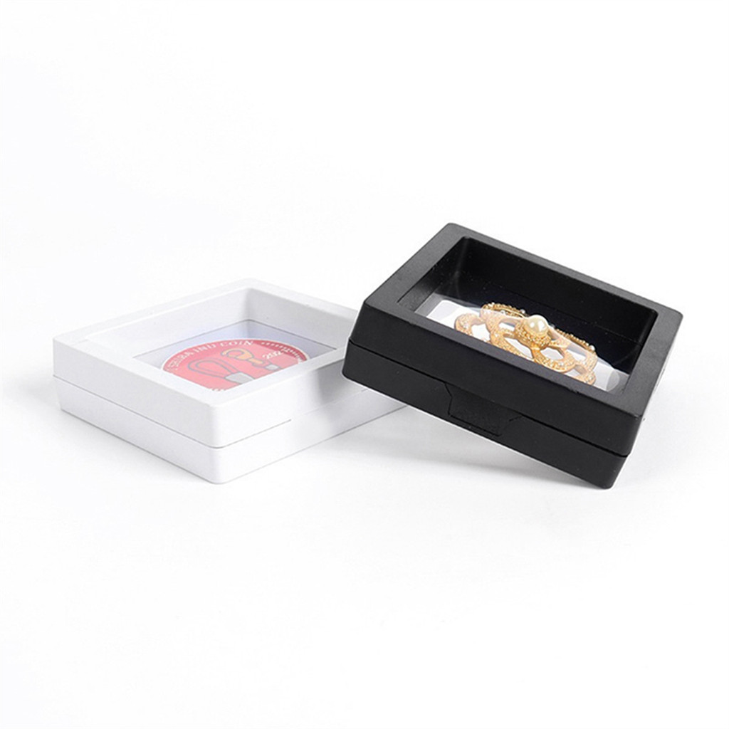 A67I 30 Pcs 3D Floating Coin Display Frame Stand Storage Boxes For Jewelry Ring Earrings Coin Medals