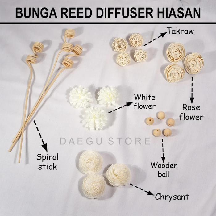 Bunga Reed Diffuser Ornamen Hiasan Pengharum Ruangan - Sola Flower - Kering / Dried Klobot Wood -