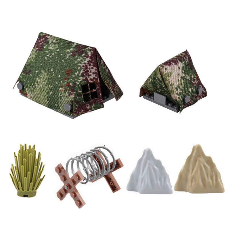 Soldiers Special Forces Figures Camp Tent Building Blocks Military Army Jungle Scout Sniper Weapons 