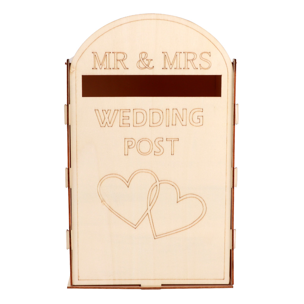 DIY Decoration Mailbox Card Holder Guest Retro Wooden Craft Rustic Wedding Post Box Wall Gift Party 