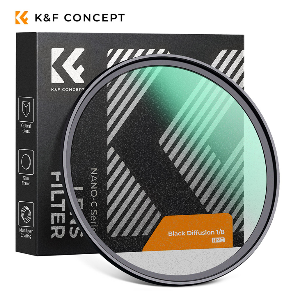 K&F Concept 1/1 1/2 1/4 1/8 Black Mist Diffusion Camera Lens Filter 49mm 52mm 58mm 62mm 67mm 72mm