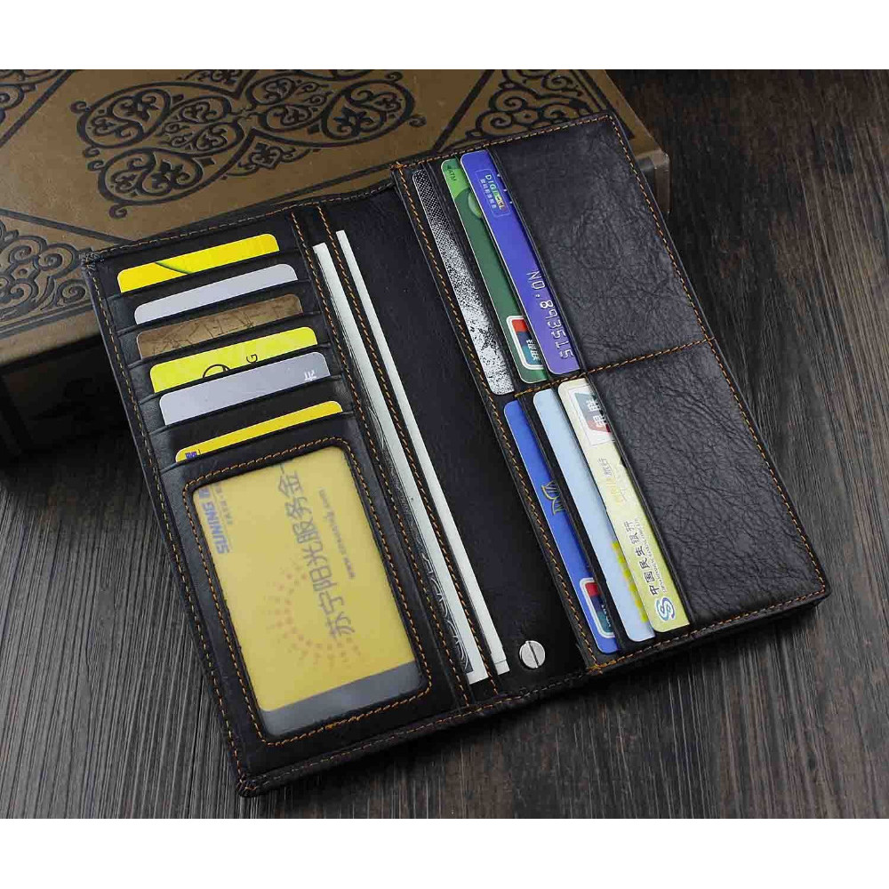 High Qualit Biker Rock Star Concho Mens Card Money Leahter Wallet / Chain