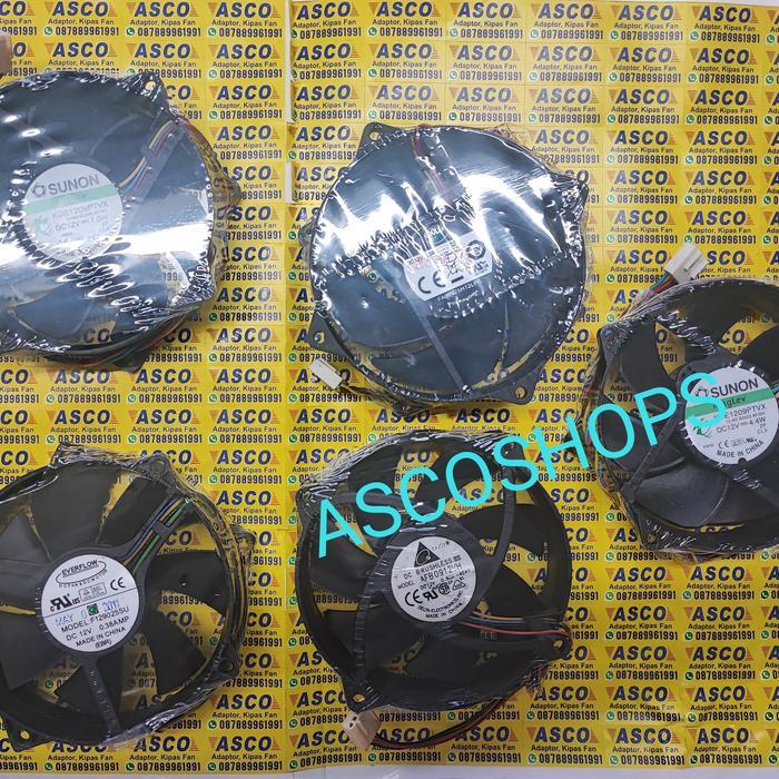 kipas fan PC bulat 9cm 12v dc pangkon dudukan 8cm 12 V Volt casingCPU