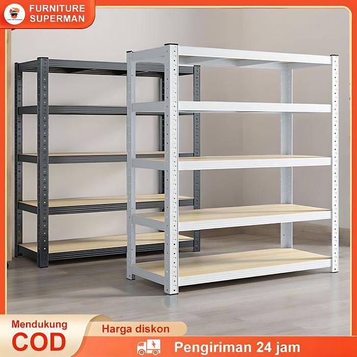 CZ- Rak besi siku 5 susun Rak gudang Rak Besi Susun Serbaguna rak gantung rak obat obatan 30 susun