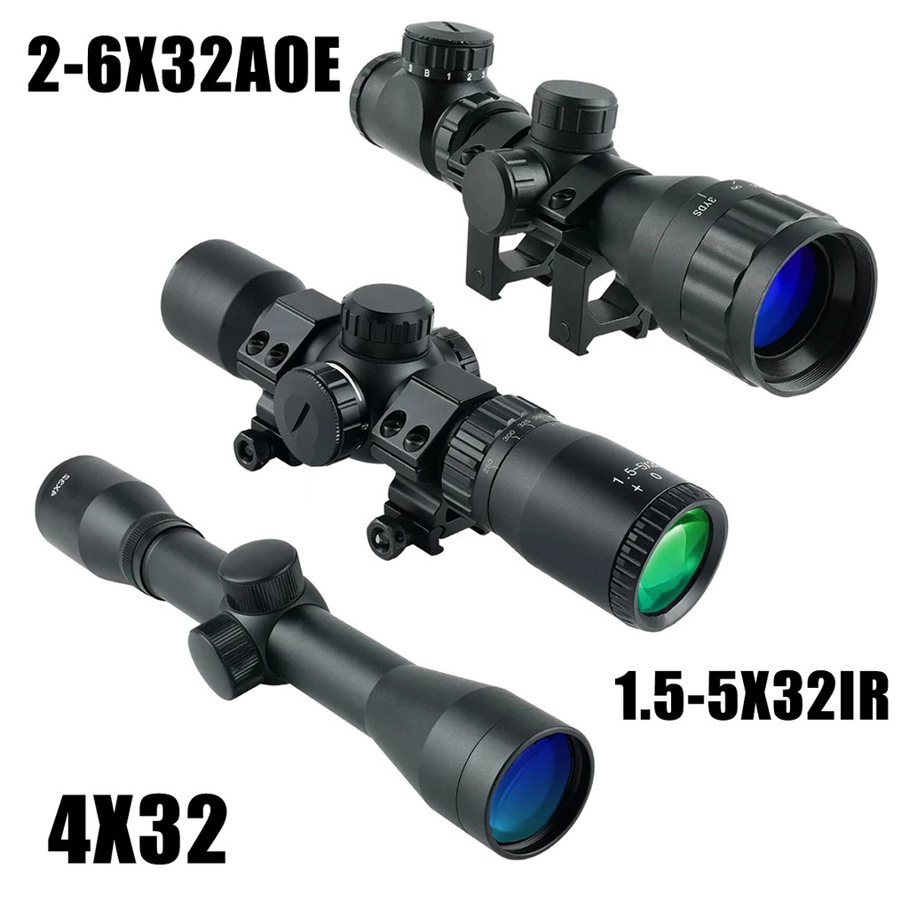 2-6X32AOE Crossbow Short Scopes 4x32 1.5-5x32IR Optical Sight Reflex Airsoft Sight Hunting Shooting