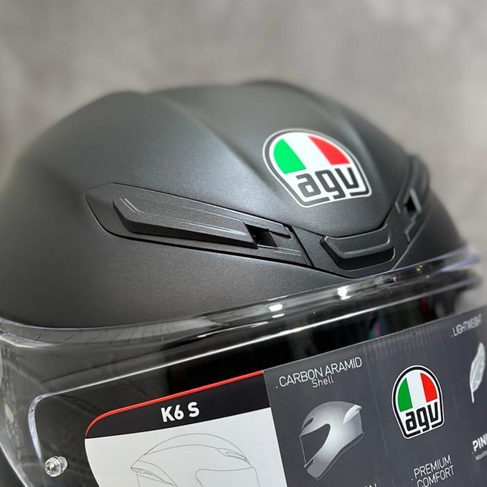 AGV HELM K6 S ASIAN FIT SOLID - AGV K6 S FULL FACE - AGV HELMET Motorcycle
