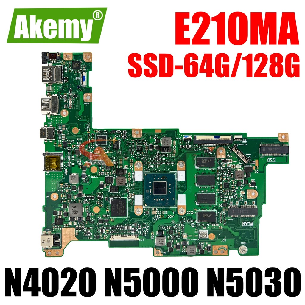 AKEMY E210MA Mainboard For ASUS Vivobook 12 E210MA E210MAB E210M Laptop Motherboard CPU N4020 N5000 