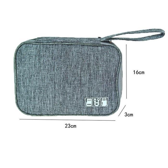 Vixplorn Travel Pouch Organizer Digital/Tas Gadget Double Layer Pouch Bag Powerbank Travel Organizer