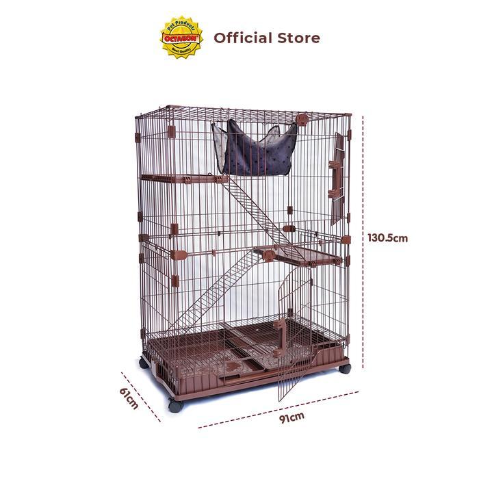 Kandang Octagon - Kandang Kucing Tingkat 3 / Tingkat 4 Kandang 4 Lantai C-250 C-255