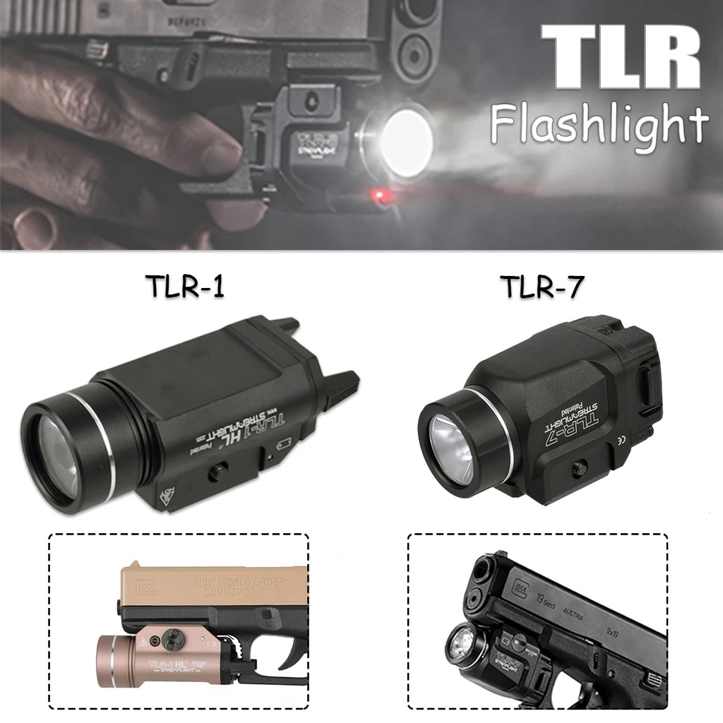 Tactical TLR-1 TLR-7 Weapon Gun Flashlight Metal 1000 Lumens TLR7 LED Strobe Light 20mm Glock 17