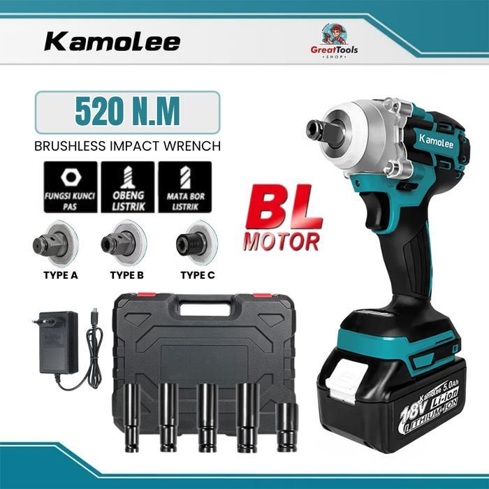 Kamolee - DTW285/Cordless Electric Impact Wrench Kompatibel 520 N.m