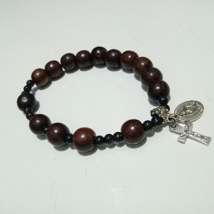 gelang rosario kayu stigi asli