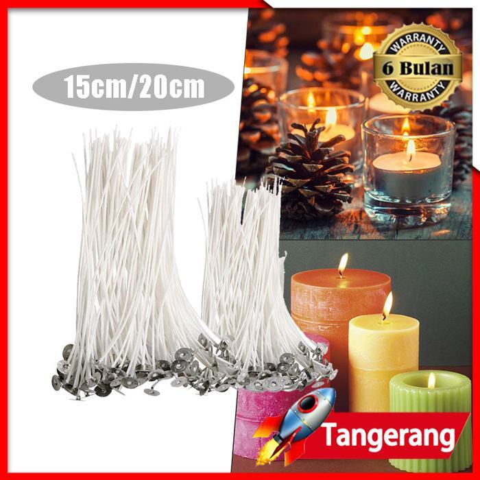 100Pcs Sumbu Lilin Cotton Candle Wick Waxed Cotton Sumbu Lilin Tebal