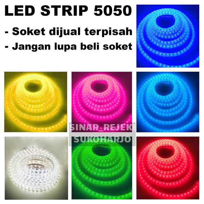METERAN LAMPU LED STRIP 5050 SMD LAMPU MERAH PUTIH PER METER LED STRIP 5050 SMD