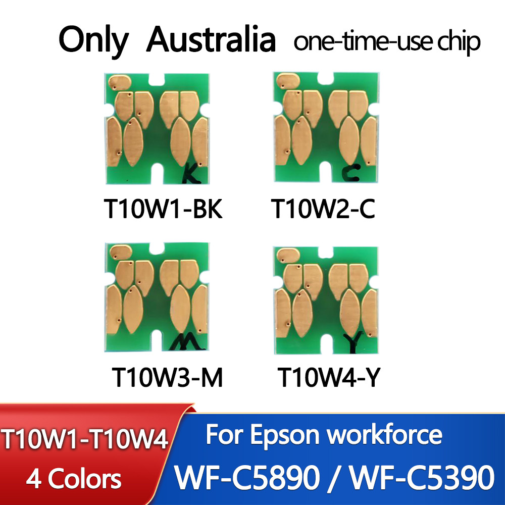 Australia T10W T10W1 T10W1-T10W4 T10Y1 Ink Cartridge Chip For Epson Workforce Pro  WF-C5890 WF-C5390