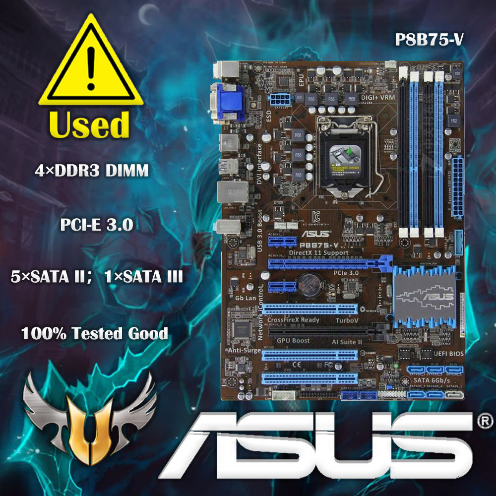 P8B75-V Desktop Motherboard Intel B75 Socket LGA 1155 i3 i5 i7 DDR3 32G SATA3 USB3.0