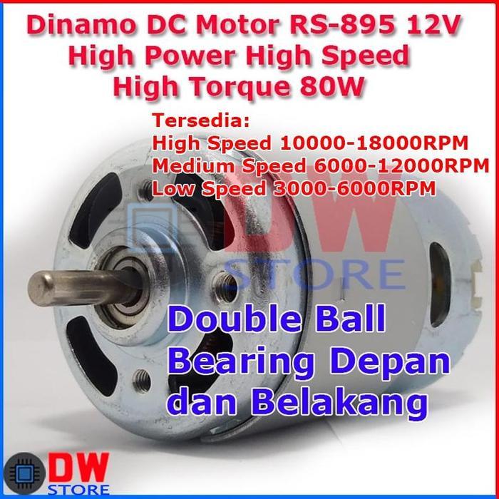 Dinamo DC Motor RS-895 895 12V 15V 18V 24V High Speed RPM Power Torque