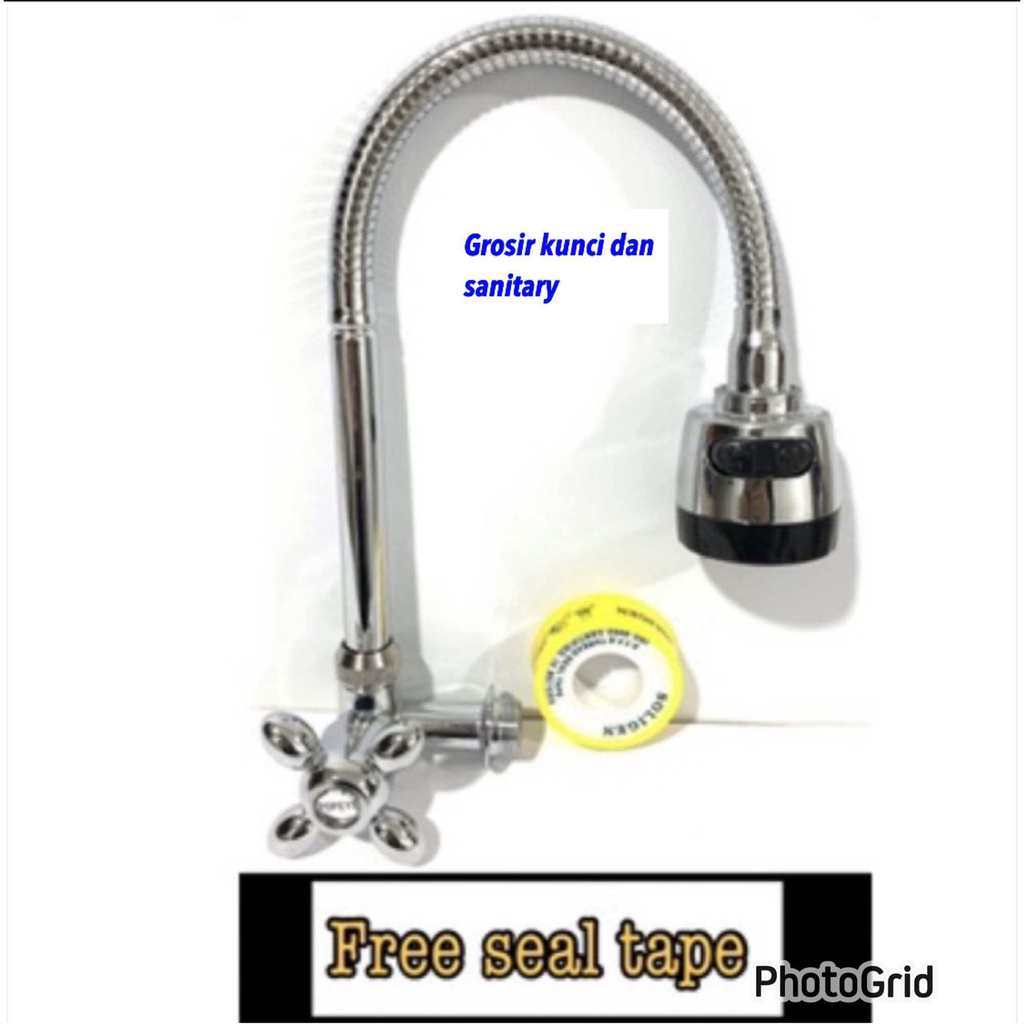 KRAN CUCI PIRING DAPUR SUS 304 FLEKSIBEL 360 DERAJAT KRAN FLEKSIBEL STANLIS SUS 304 Kran Fleksibel S