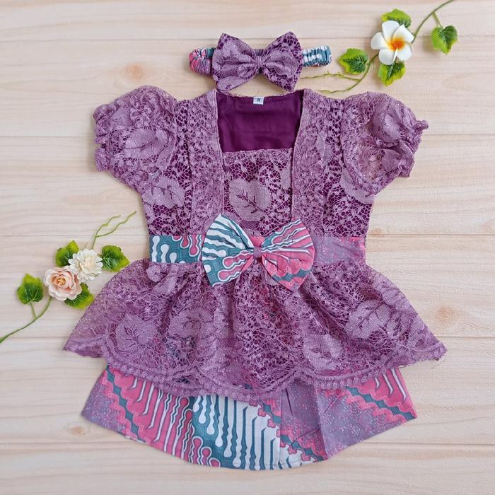 Kebaya Bayi Kinan untuk Tedhak Siten / Kebaya Anak / Kebaya Anak warna Dusty Purple