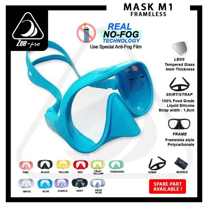 Mask Diving Frameless M1 Zeepro Copy Hollis Kacamata Selam Freediving Terlaris