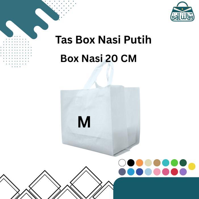 Tas hajatan bahan kain spunbond ukuran box 20 tas hajatan/tas besek/ tas nasi kotak