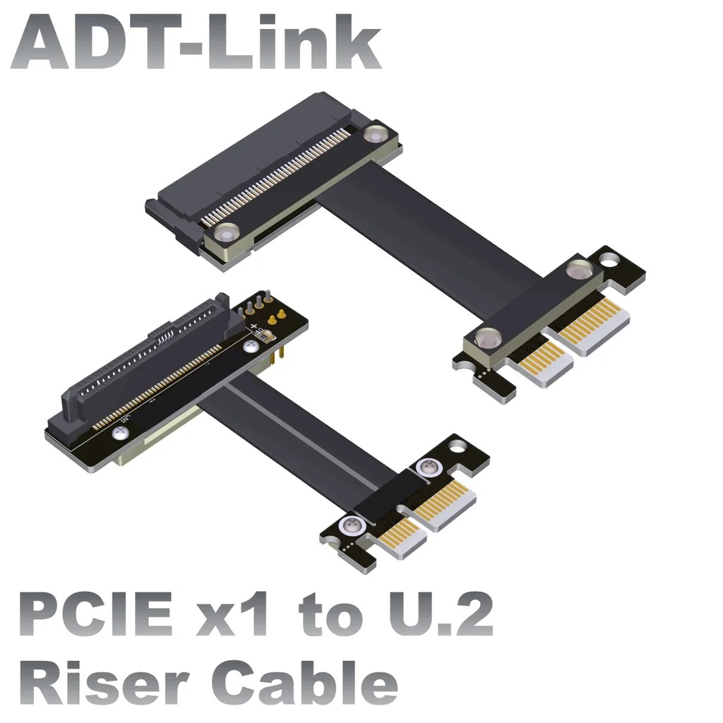 Adt-Link U.2 Interface Pci-E 3.0 X1 To U.2 Sff-8639 Nvme Riser Cable U.2 Nvme Extension Adapter Ssd