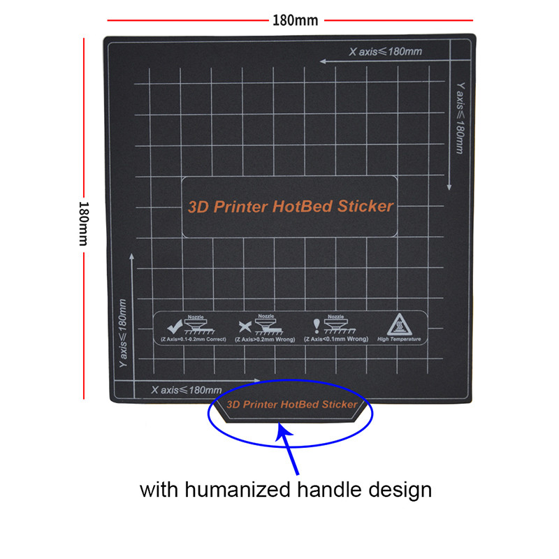 3D Printer Flexible Magnetic Plate Flex Bed Sticker 180*180mm 3D Printers Platform Bed For Kingroon 