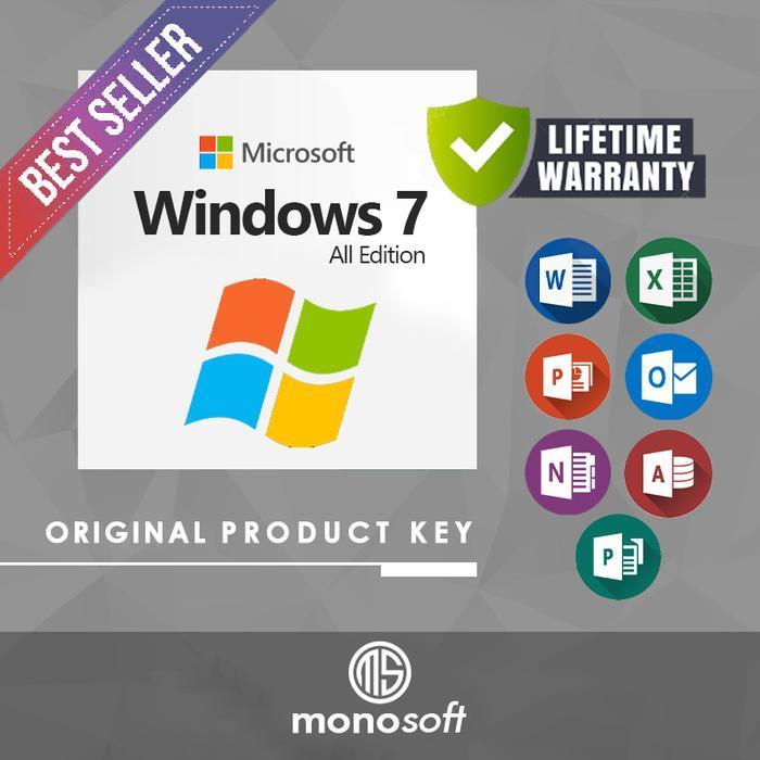 Windows 7 Ultimate Pro Home Enterprise Starter Original Lifetime Lisensi