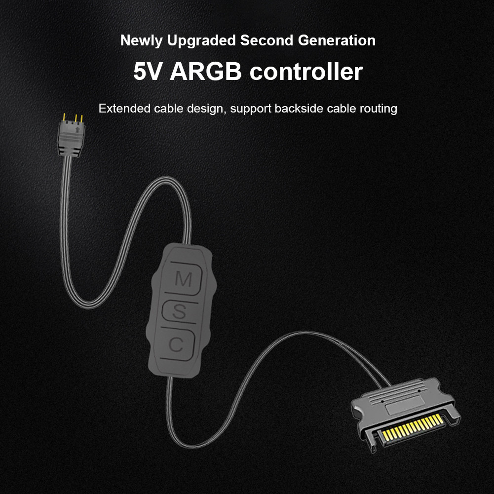 ARGB Controller Cable SATA To 5V 3 Pin Controller HUB Adapter Controller SATA Power Supply RGB Contr