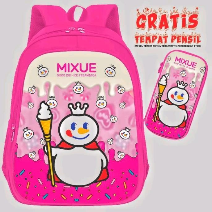 [Voucher] tas ransel anak viral mixue warna pink