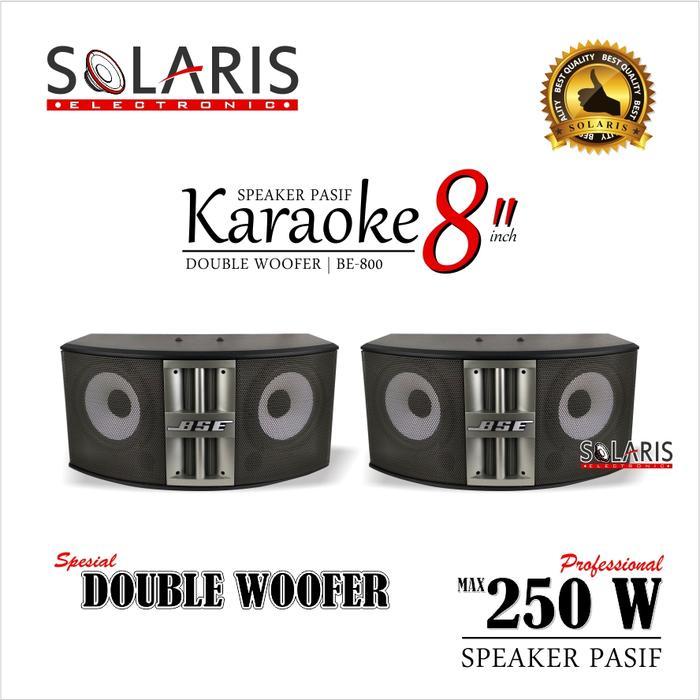 SPEAKER KARAOKE 8 INCH DOUBLE WOOFER BSE BE-800 SPEAKER PASIF BASS SPEAKERS