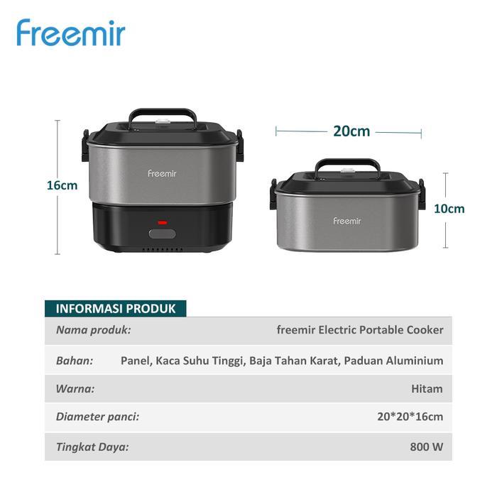freemir Set Panci & Kompor Listrik Multifungsi Portable Panci Listrik Anti Lengket Panci Elektrik