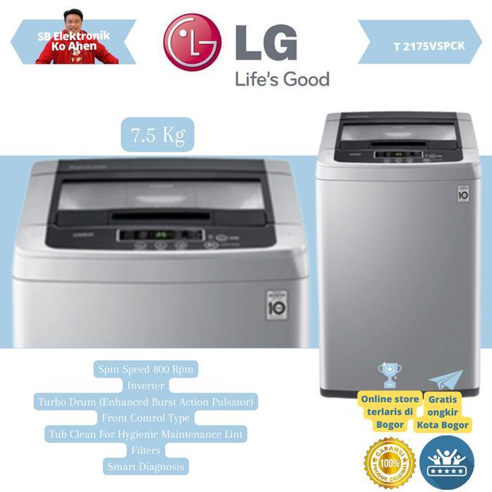LG T 2175 VSPCK Mesin Cuci LG 7.5kg, Top Loading - Smart Inverter