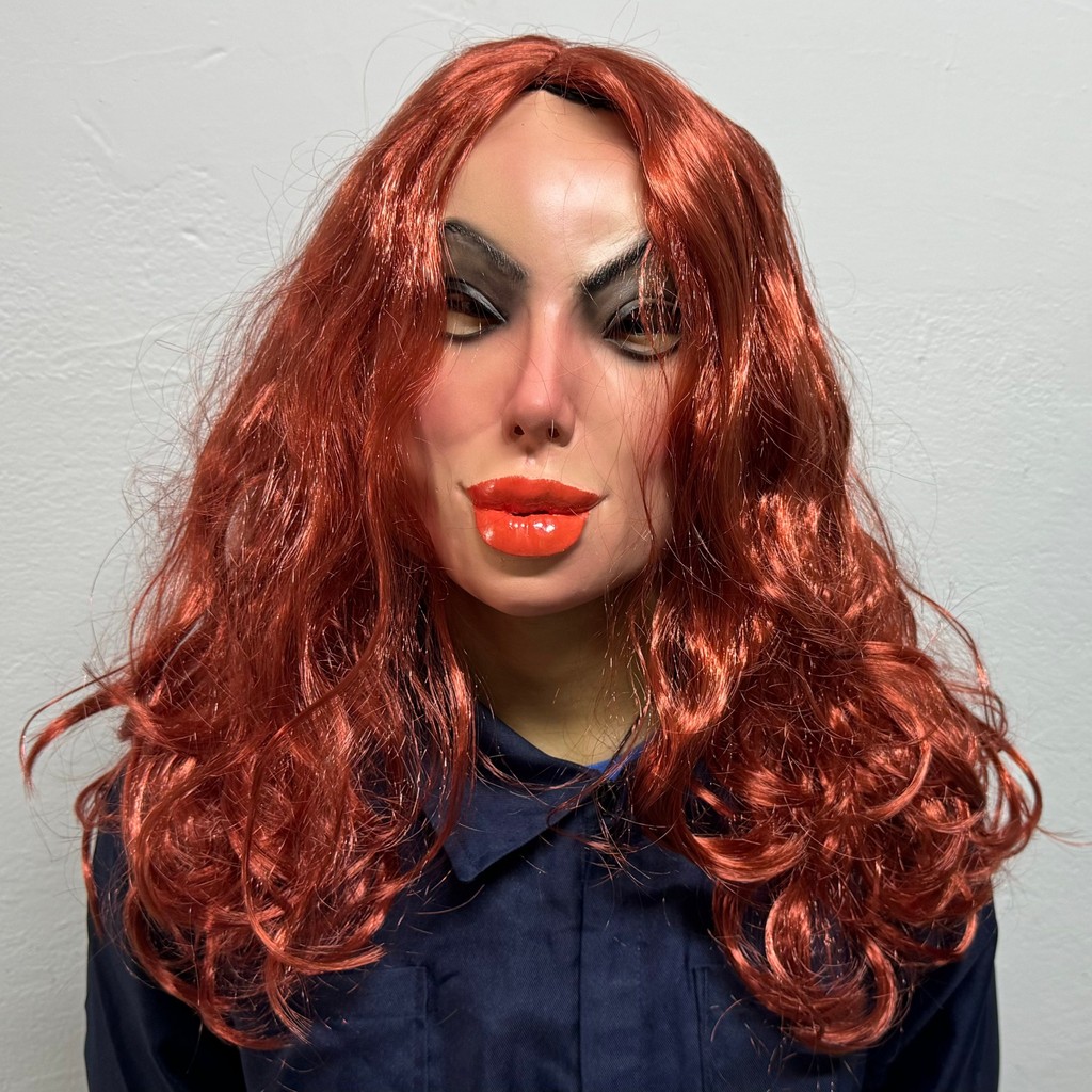 Sexy Latex Female Face Mask Realistic Ugly Woman Rubber Mask With Wig For Halloween Costume Cosplay