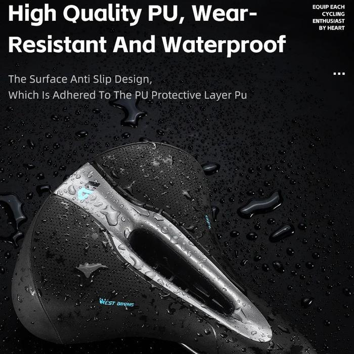 WEST BIKING SADEL SEPEDA LIPAT MTB GUNUNG GEL LEBAR EMPUK LUBANG HOLLOW