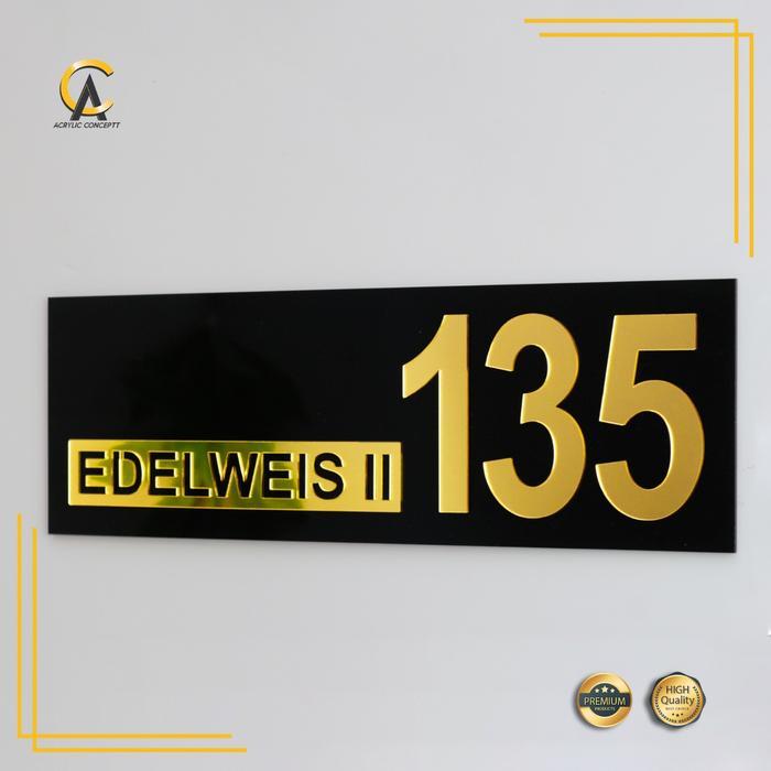 IFY (IMPORT) PLAT RUMAH GOLD TIMBUL / PLAT NOMOR RUMAH AKRILIK / PLAT RUMAH AKRILIK TERMURAH