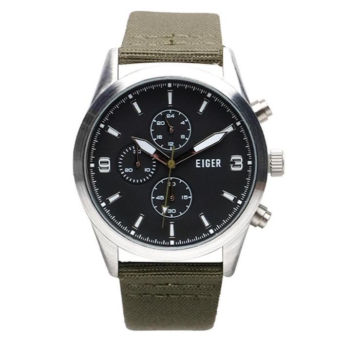 Eiger Glenwood Lacw Watch Silver - Jam Tangan Analog Pria Chronograph 5ATM
