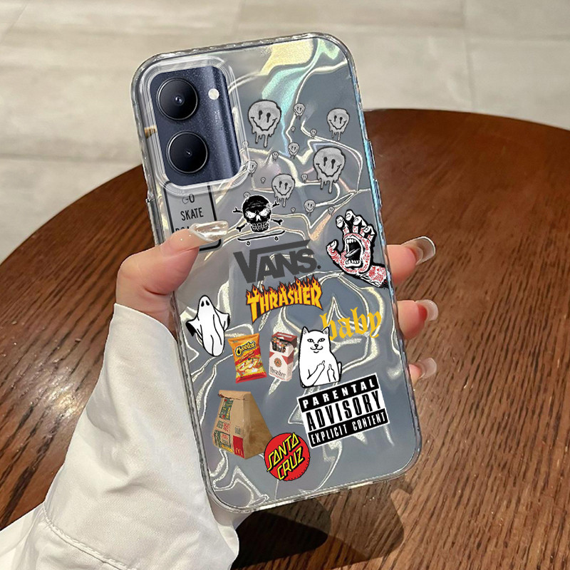 Casing Hp Untuk Realme C33 Case Stiker Sambungan Tren Lovely Gradiant Laser Kesing Kasing Cesing Sil