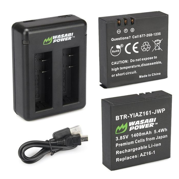 Wasabi Power Battery Kit for Xiaomi YI 2 4K 4K+ Lite YI4K YI4K+ YI2