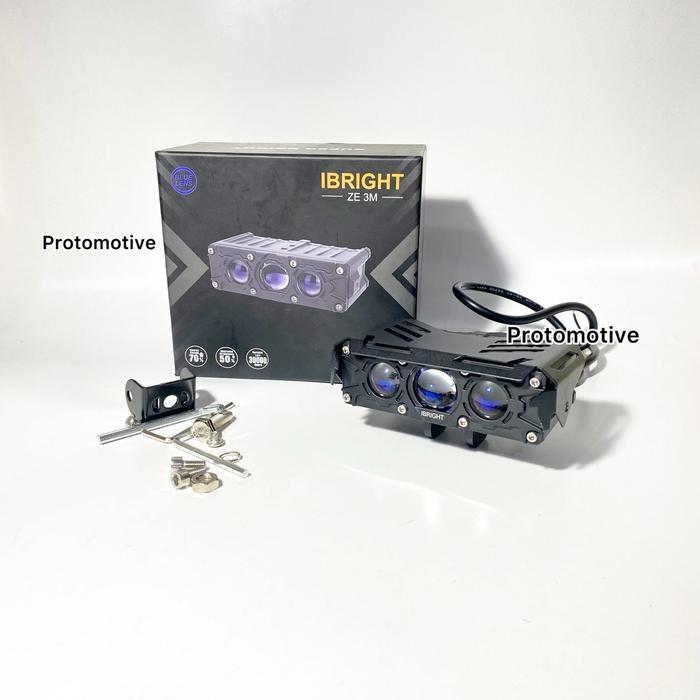 IBRIGHT ZE3M - Lampu Tembak Biled 3 Mata Laser Waterproof